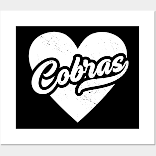 Vintage Cobras School Spirit // High School Football Mascot // Go Cobras Posters and Art